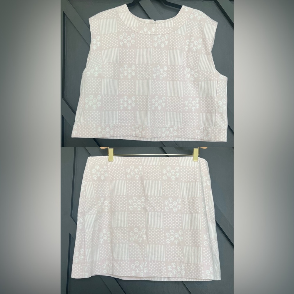 Julia Amory Top and Skirt Set in Patchwork Ballet Pink, Size XL - Picture 2 of 9